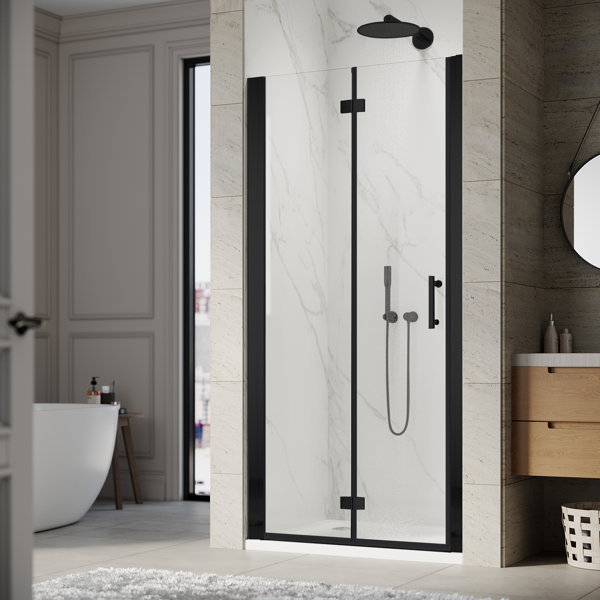 SUNNY 72" H Folding Frameless Shower Door & Reviews Wayfair